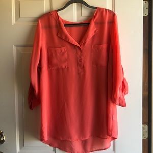 Coral casual top